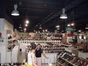 The floor with shoes on it